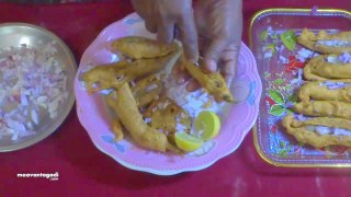 Ulli Mirchi Bajji - Green Chily Onion Bajji Preparation in Telugu