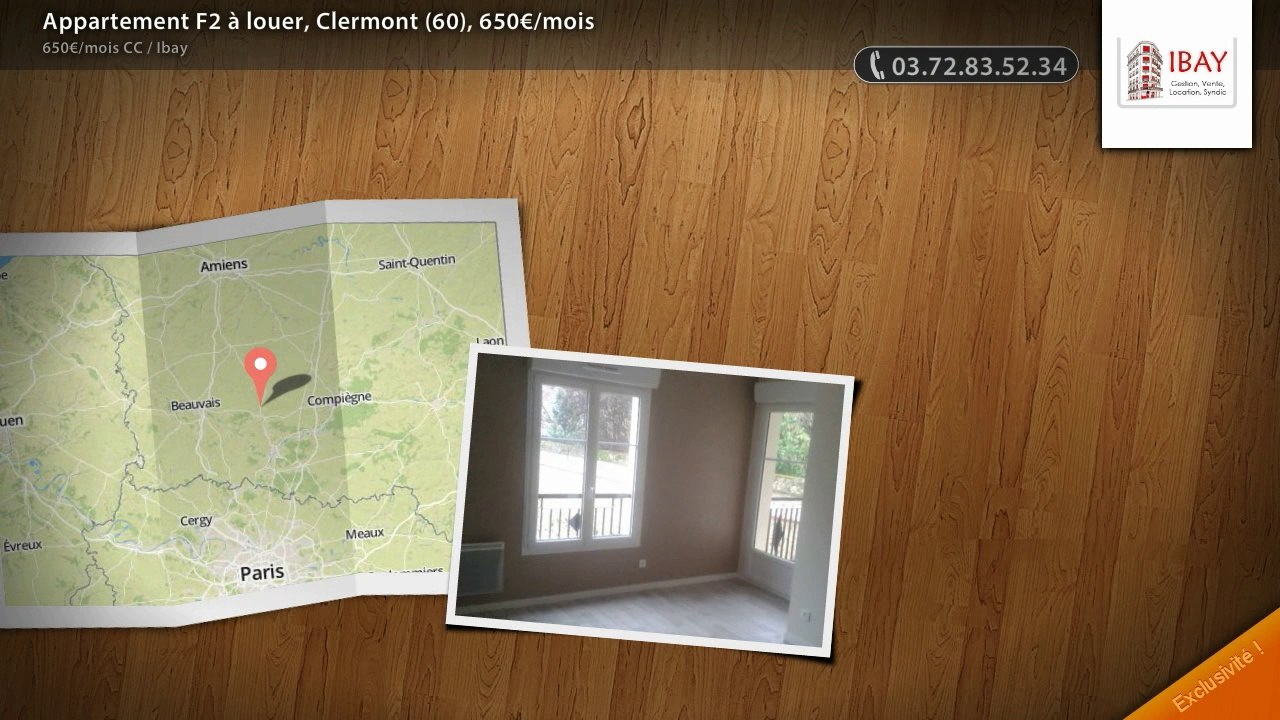 Appartement F2 à louer, Clermont (60), 650€/mois