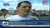 Juventud sandinista rindió honores al comandante Hugo Chávez