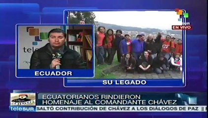 Jóvenes ecuatorianos plasman nombre de Chávez en volcán Pichincha