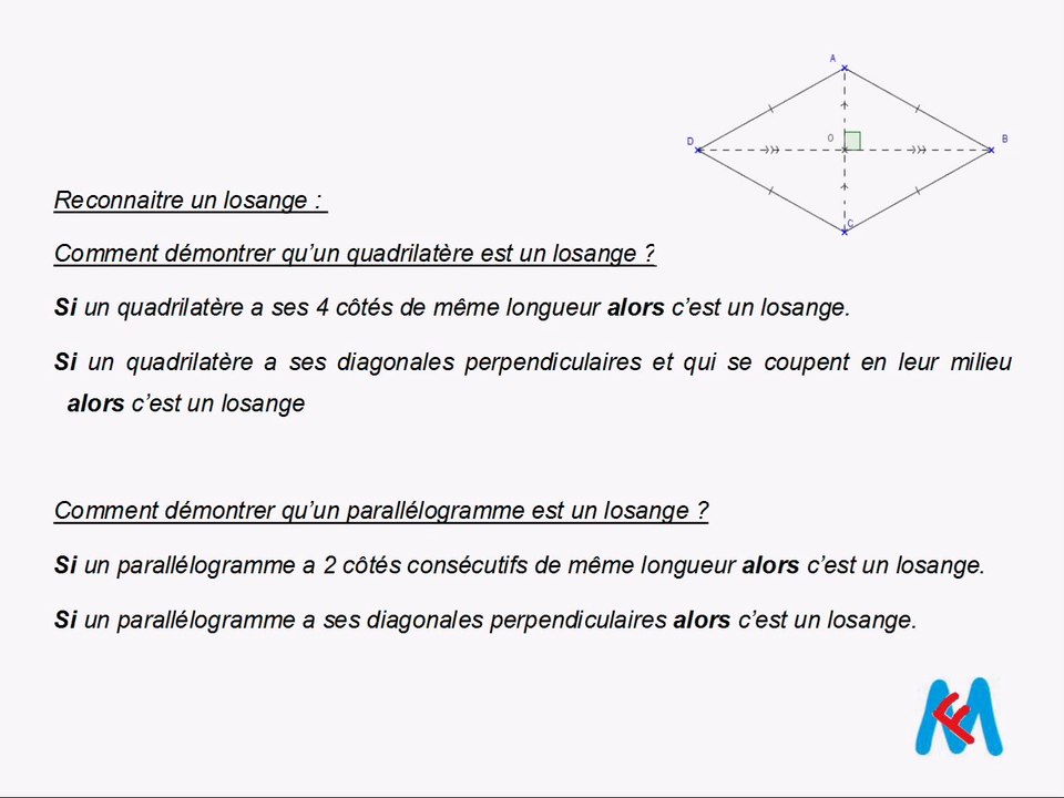 5 video 2 parallelogrammes particuliers
