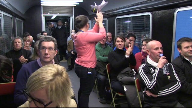 Le train Europe 1 des Municipales en escale à Saint-Etienne