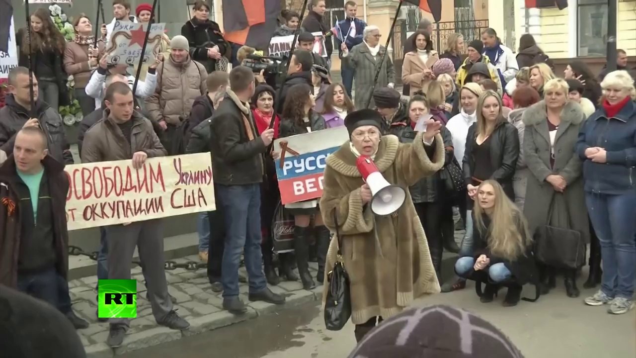 Pro-Russian rallies in Ukraine: Eastern cities march with flags, chant 'Russia! Russia!'