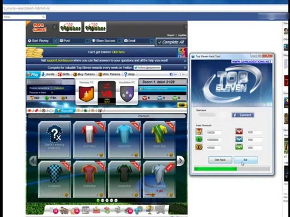 Top Eleven Tokens Cash Hack Latest Updated 100% Working 2014
