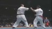 So so violent high kick and head shot during karate fight!!! K.O...