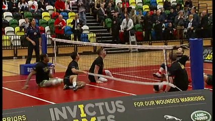 Prince Harry cheats at sitting volleyball