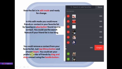 Favorite friends in top of facebook chat list