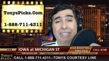 Michigan St Spartans vs. Iowa Hawkeyes Pick Prediction NCAA College Basketball Odds Preview 3-6-2014