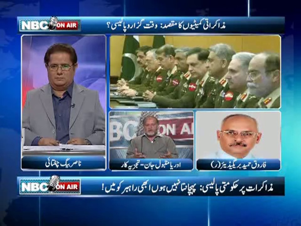 NBC On Air EP 219 (Complete) 6 March 2013-Topic-Talk with Taliban; Nisar, Corp Commander conference, Children death in Tharparkar. Guest - Farooq Hameed, Oriya Maqbool Jan, Jam Mehtab Hussain Dahar.