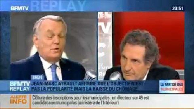 BFMTV Replay: L'objectif n'est pas la popularité mais la baisse du chômage , Jean-Marc Ayrault - 06/03
