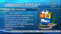 Venezuela rechaza intromisión de Panamá en asuntos nacionales