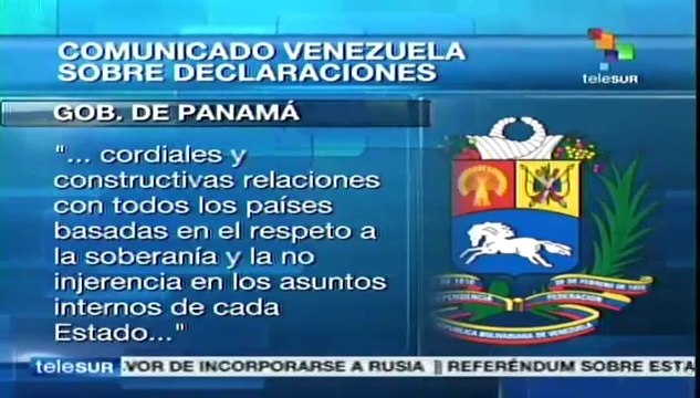 Venezuela rechaza intromisión de Panamá en asuntos nacionales