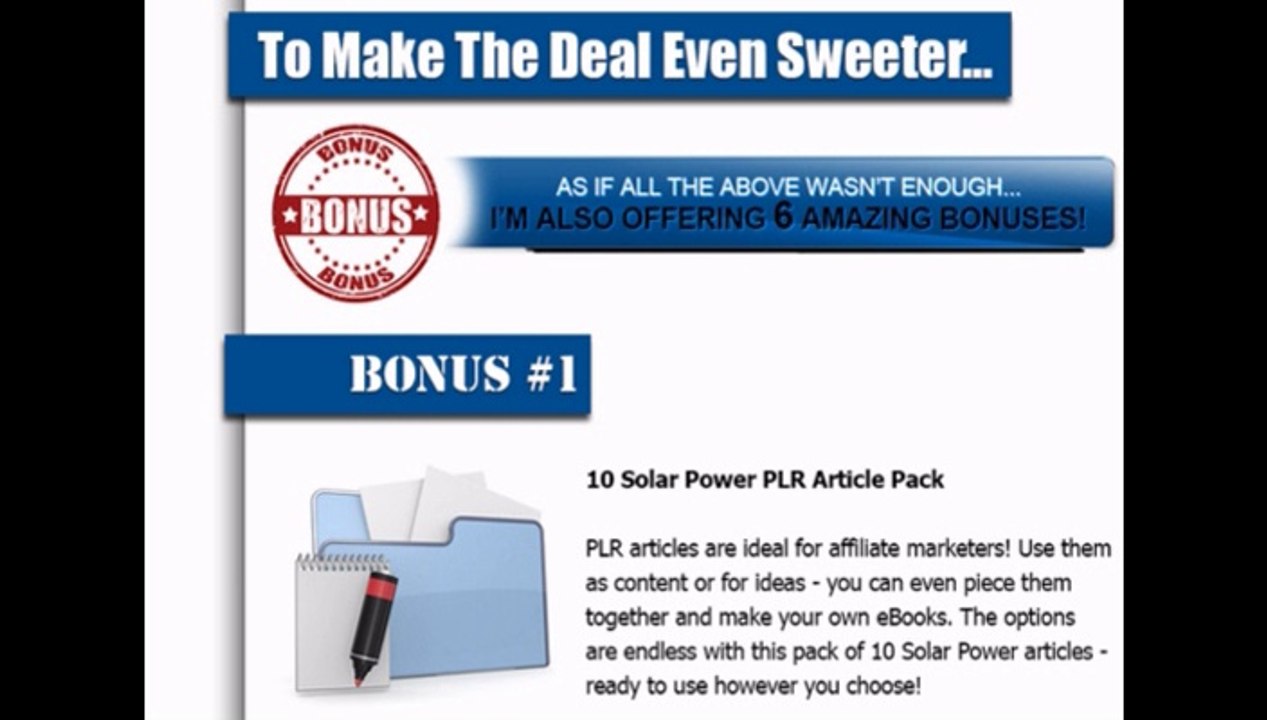 Affiliate PLR Solar Power Profits