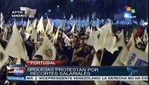 Policías portugueses protestan en Lisboa por recortes salariales