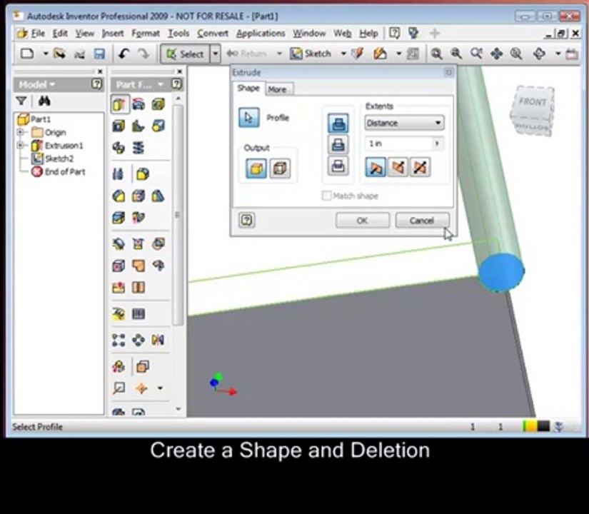 Creating an Extrusion Array Along a Splined Feature Using AutoCAD (Autodesk) Inventor 2009