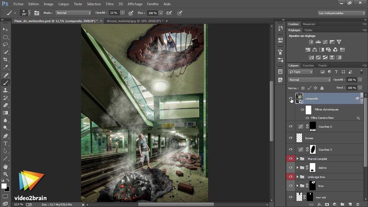 Atelier créatif avec Photoshop : Pluie de météorites : trailer | video2brain.com