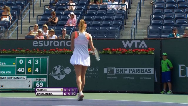 Radwanska v Watson - BNP Paribas Open 2nd round