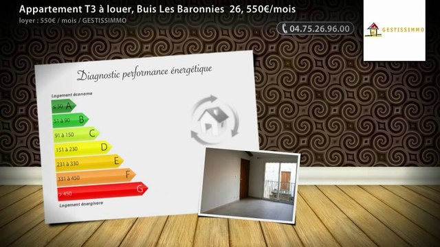 Appartement T3 à louer, Buis Les Baronnies 26, 550€/mois