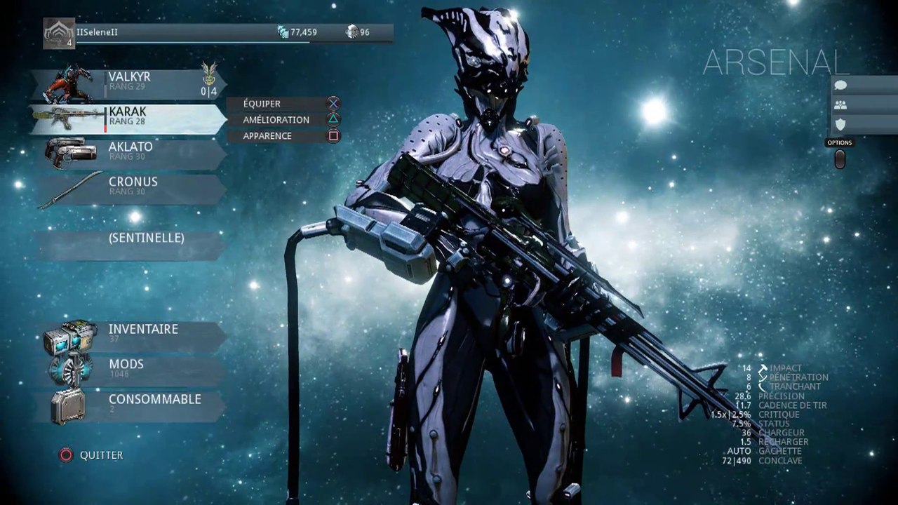 Détente / Warframe / PS4 / Mode survie.