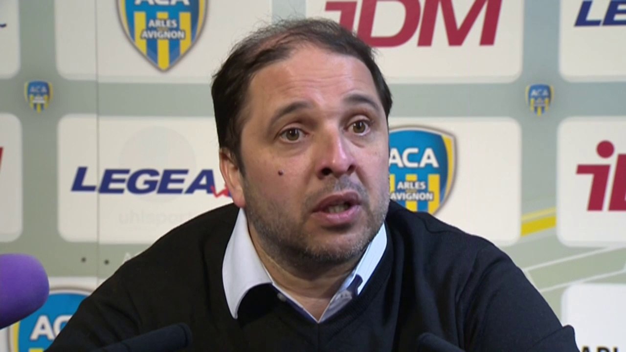 Conférence de presse AC Arles Avignon - AS Nancy-Lorraine (1-2) : Franck  DUMAS (ACA) - Pablo  CORREA (ASNL) - 2013/2014