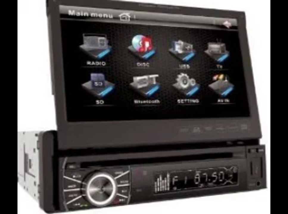 Power Acoustik PTID-8920B In-Dash DVD AMFM Receiver with 7-Inch Flip-Out Touchscreen Monitor and USBSD Input