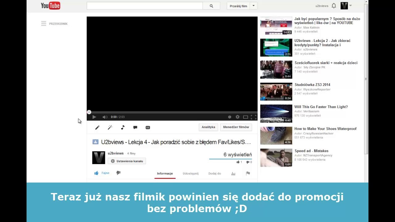 U2bviews - Lekcja 5 - Jak poradzić sobie z błędem przy dodawaniu filmików? [Prosty poradnik HD] Oto błąd: "Sorry, we can not add this video to our system because of a YouTube Error. The error is: Syndication of this video was restricted. "