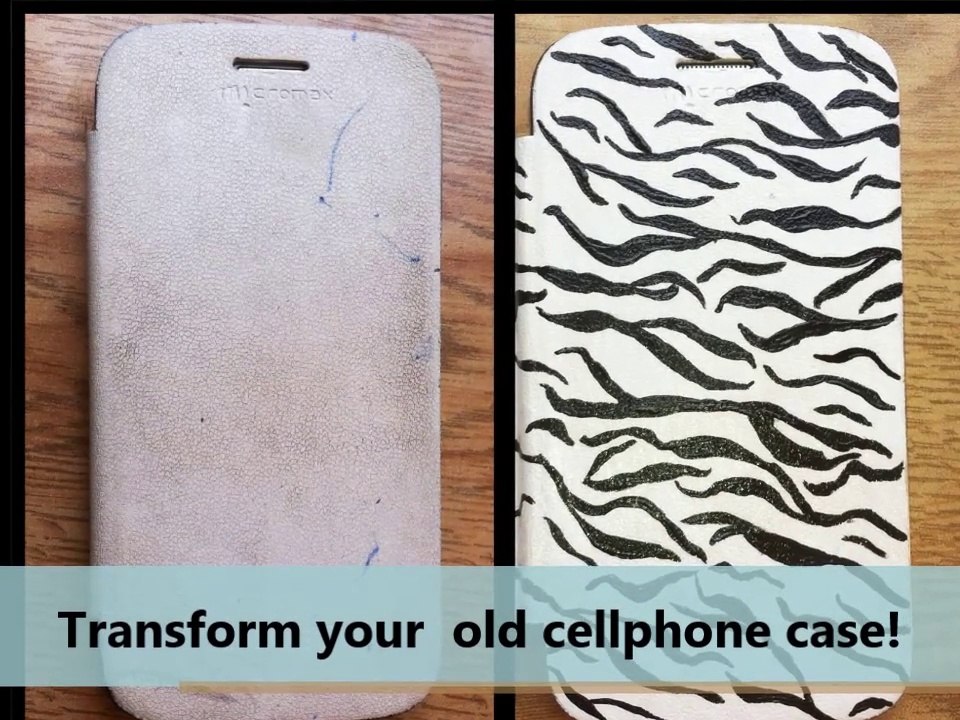 DIY cell phone case - Turn an old case into a new one! Zebra animal tiger pattern design