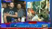 Afridi talks to media at Karachi airport