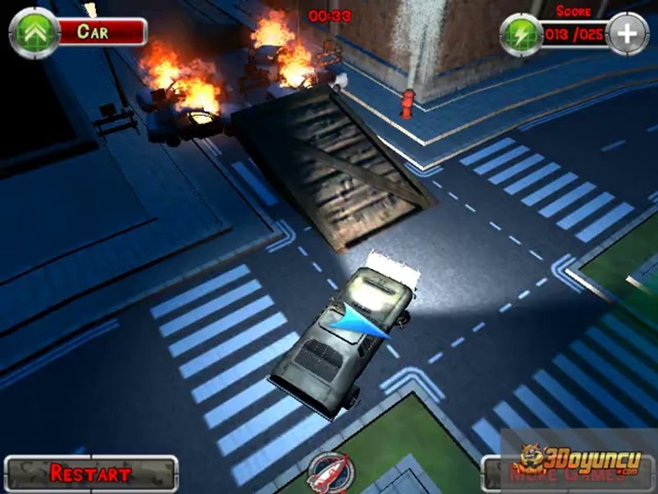 3D Walking Dead Arabası - 3D Zombi Oyunları