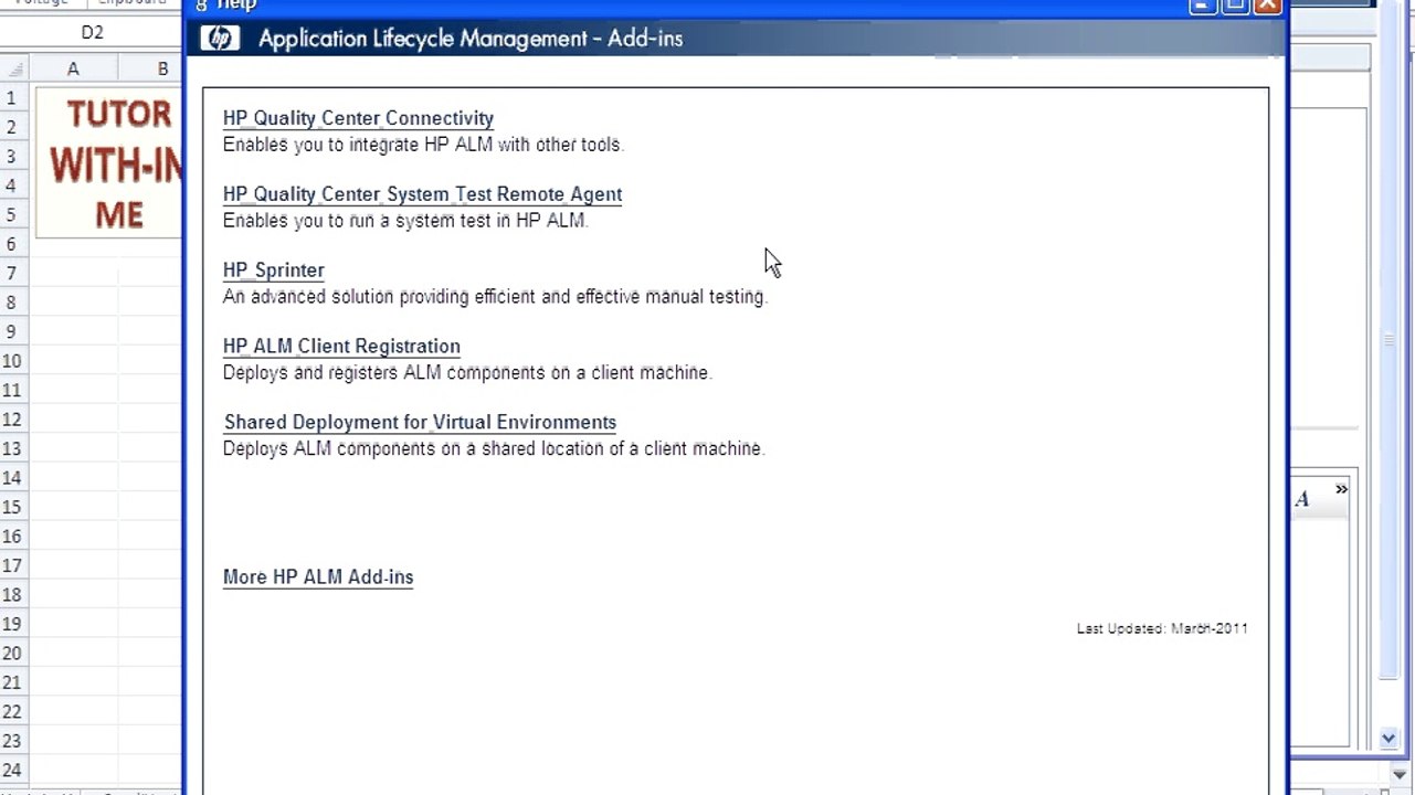 HP ALM (Quality Center): Downloading QTP, MS Word OR MS Excel Add-Ins for QC