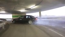 BMW 325 Drifting to the Top of the Parking Lot