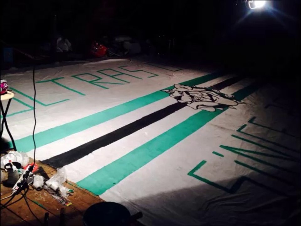 PRÉPARATION DU  TIFO ULTRAS GREEN BOYS "SR Colmar contre Dunkerque"