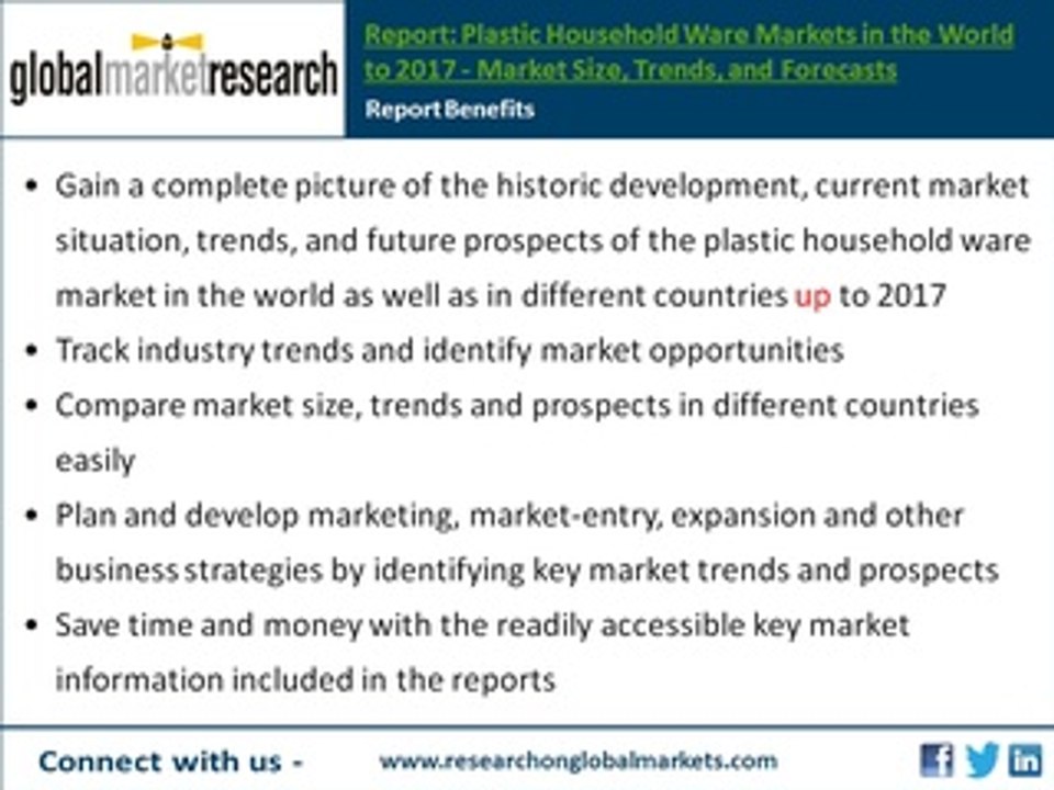 Plastic Household Ware Markets in the World to 2017 | Market Research Report