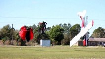 Skydiver and plane in dramatic mid-air collision
