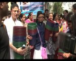 Rakhi Sawant distributes dustbins