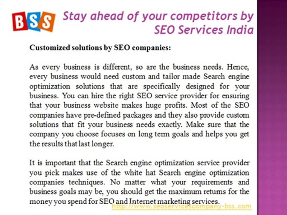 Stay ahead of your competitors by SEO services India