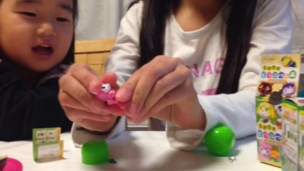 新発売！ チョコエッグ とびだせどうぶつの森 ①　あやなとふれあ　全種類出るか iPhone5で撮影　Choco Egg