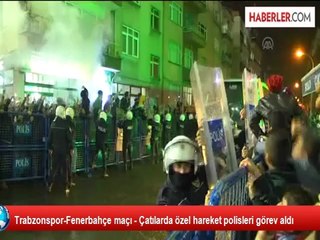 Trabzonspor-Fenerbahçe maçı - Çatılarda özel hareket polisleri görev aldı