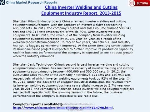 Inverter Welding & Cutting Equipment Industry in China 2013-2015