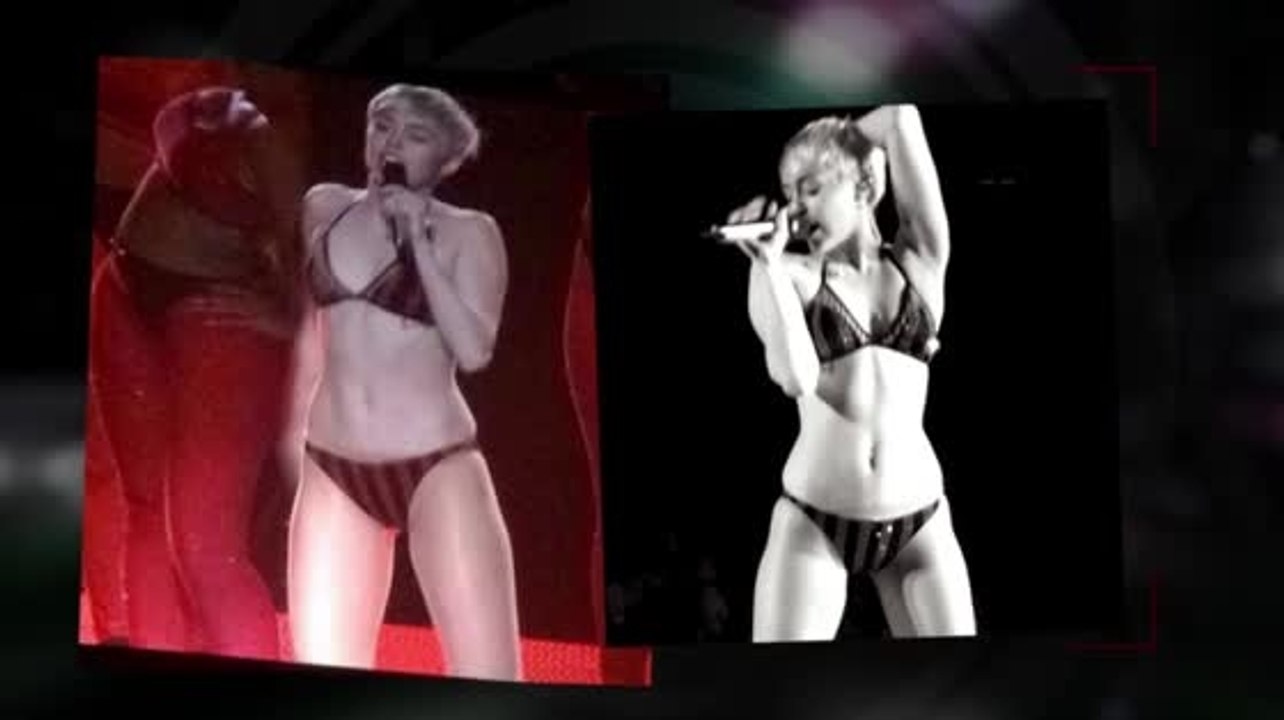 Miley Cyrus sale al escenario en su ropa interior