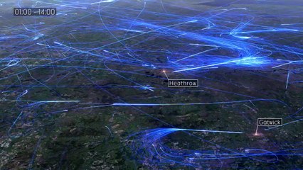 Tráfico aéreo en Europa durante 24 horas
