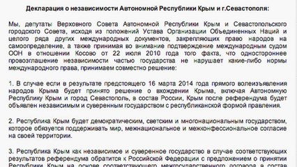 Parlamento da Crimeia declara independência da Ucrânia