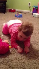 "I can do it!" - 2 year old in a spica cast is determined!