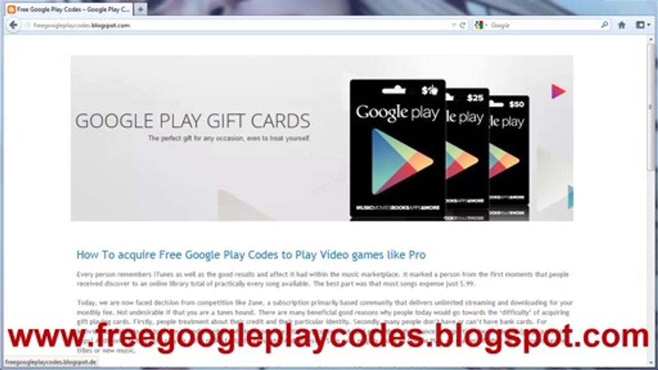 Free Google Play Codes Gift Code Card Generator