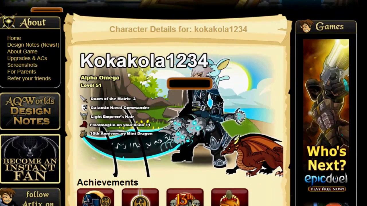 PlayerUp.com - Buy Sell Accounts - Rare AQW Account Trade_Sale