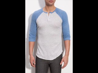 Alternative Trim Fit Heathered Raglan Henley