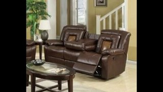 Roundhill Furniture Kmax 2-Toned PU Dual Reclining Sofa with Drop Console