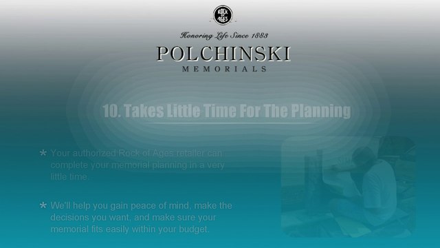Ten reasons to plan your memorial at polchinski memorials now