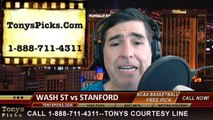 Stanford Cardinal vs. Washington St Cougars Pick Prediction NCAA College Basketball Odds Preview 3-12-2014