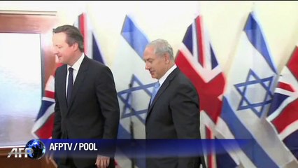 British PM in Israel to discuss peace talks and Iran